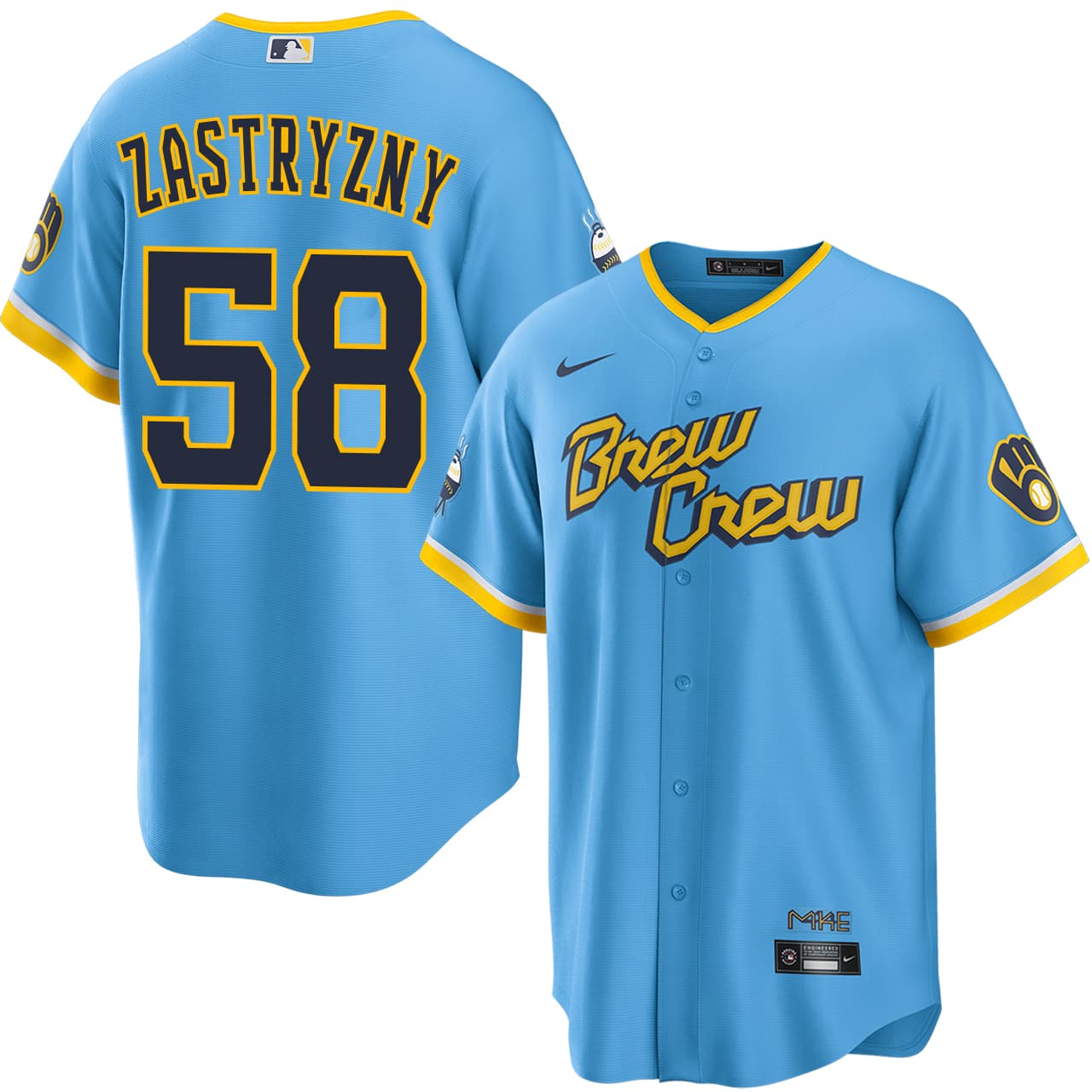 Men's Milwaukee Brewers NIKE® Rob Zastryzny City Connect Jersey