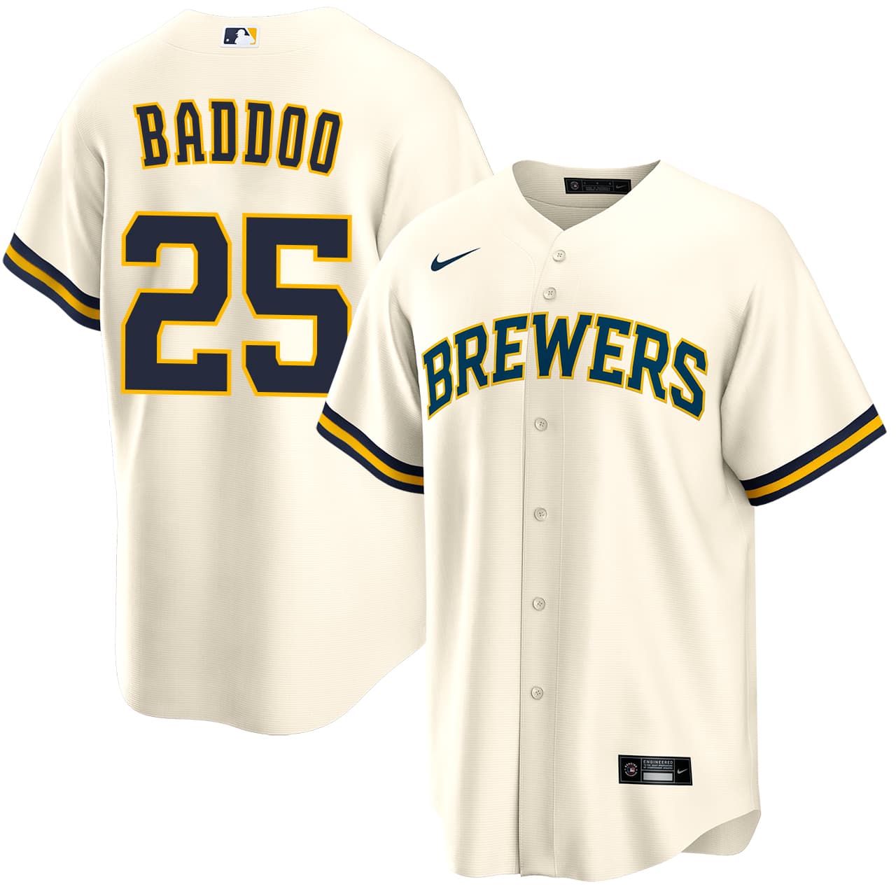 Men's Milwaukee Brewers NIKE® Akil Baddoo Home Jersey