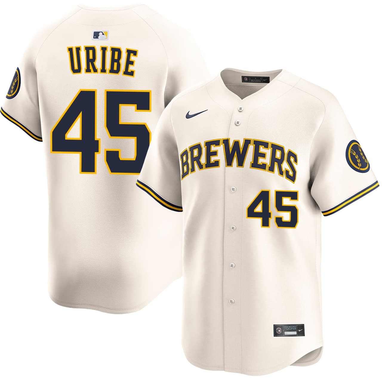 Men's Milwaukee Brewers NIKE® Abner Uribe Home Limited Jersey