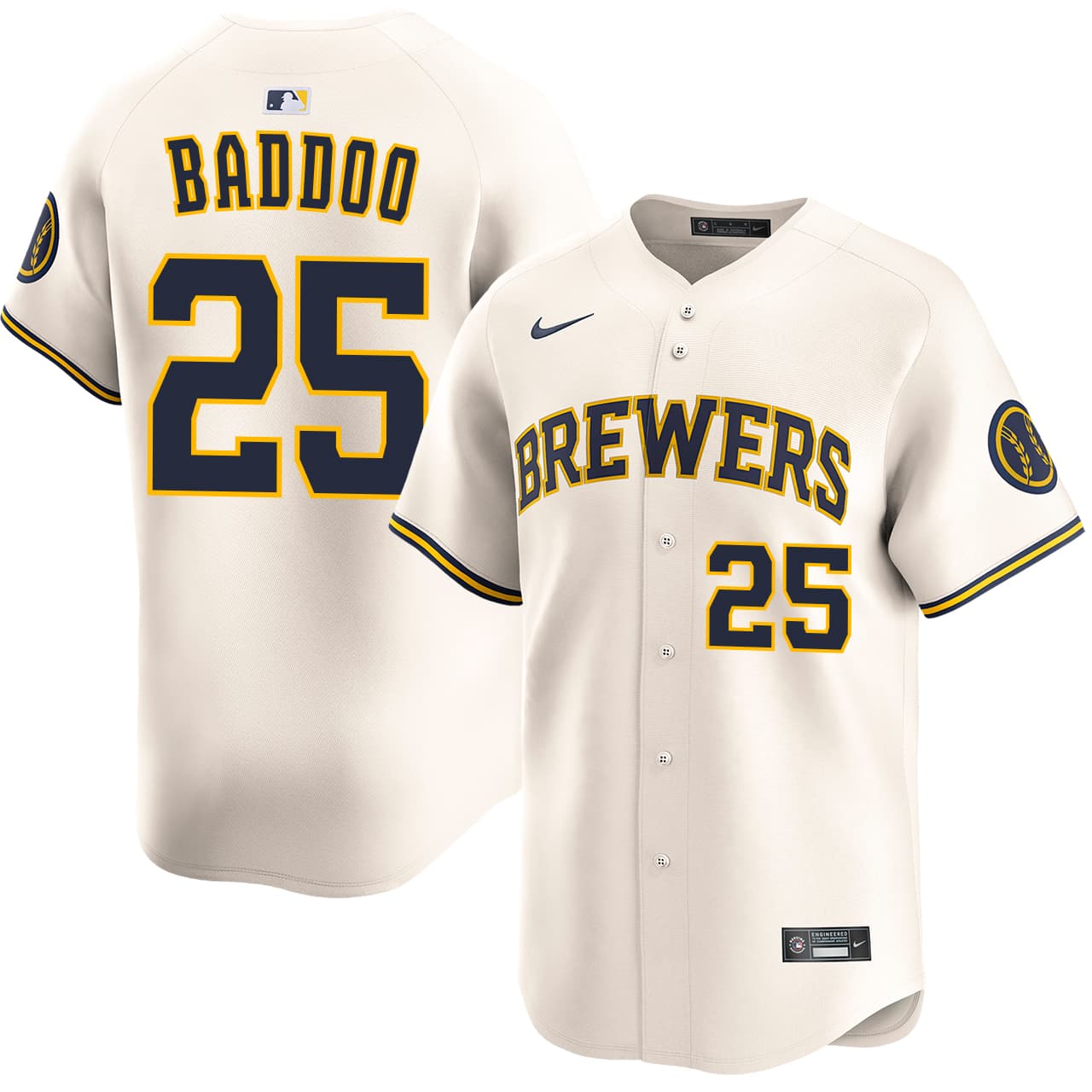 Men's Milwaukee Brewers NIKE® Akil Baddoo Home Limited Jersey