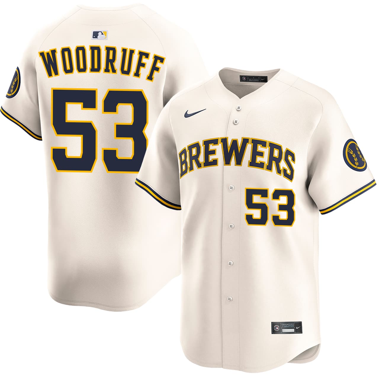 Men's Milwaukee Brewers NIKE® Brandon Woodruff Home Limited Jersey