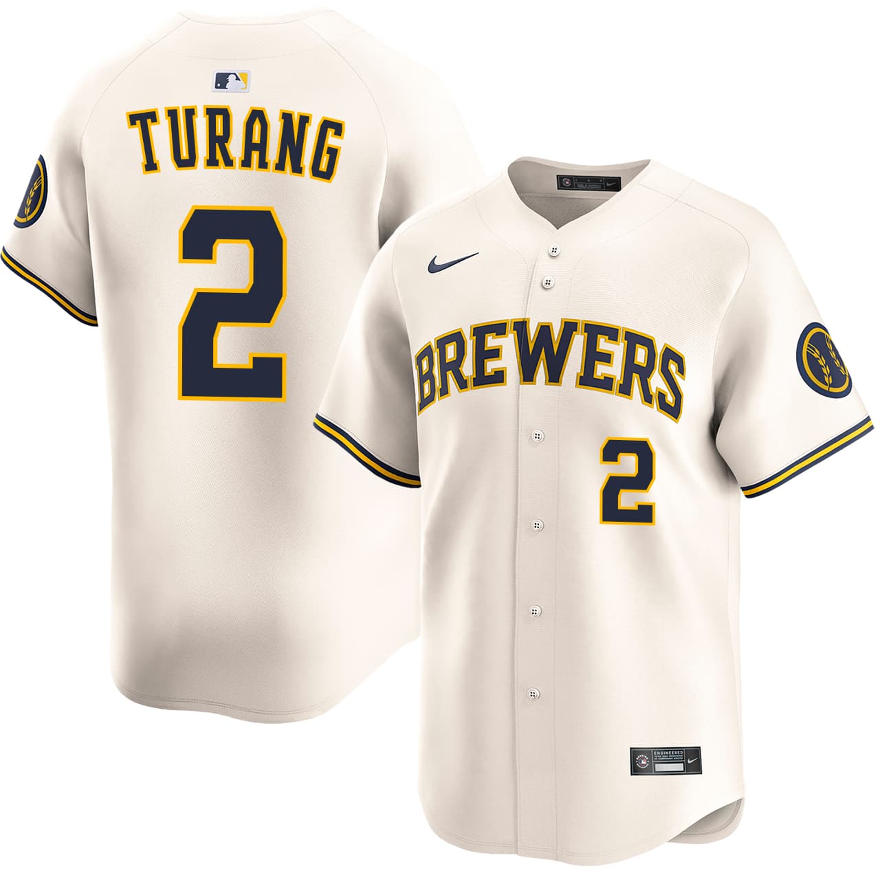 Men's Milwaukee Brewers NIKE® Brice Turang Home Limited Jersey