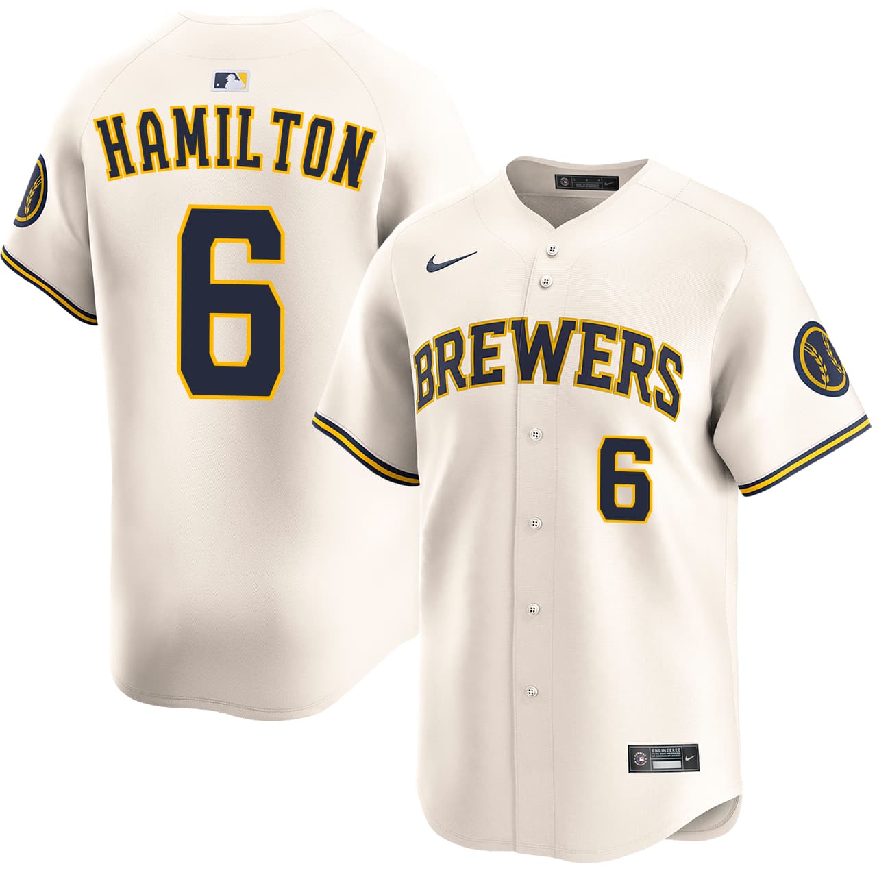 Men's Milwaukee Brewers NIKE® David Hamilton Home Limited Jersey
