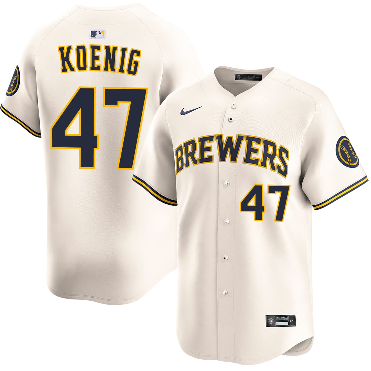 Men's Milwaukee Brewers NIKE® Jared Koenig Home Limited Jersey