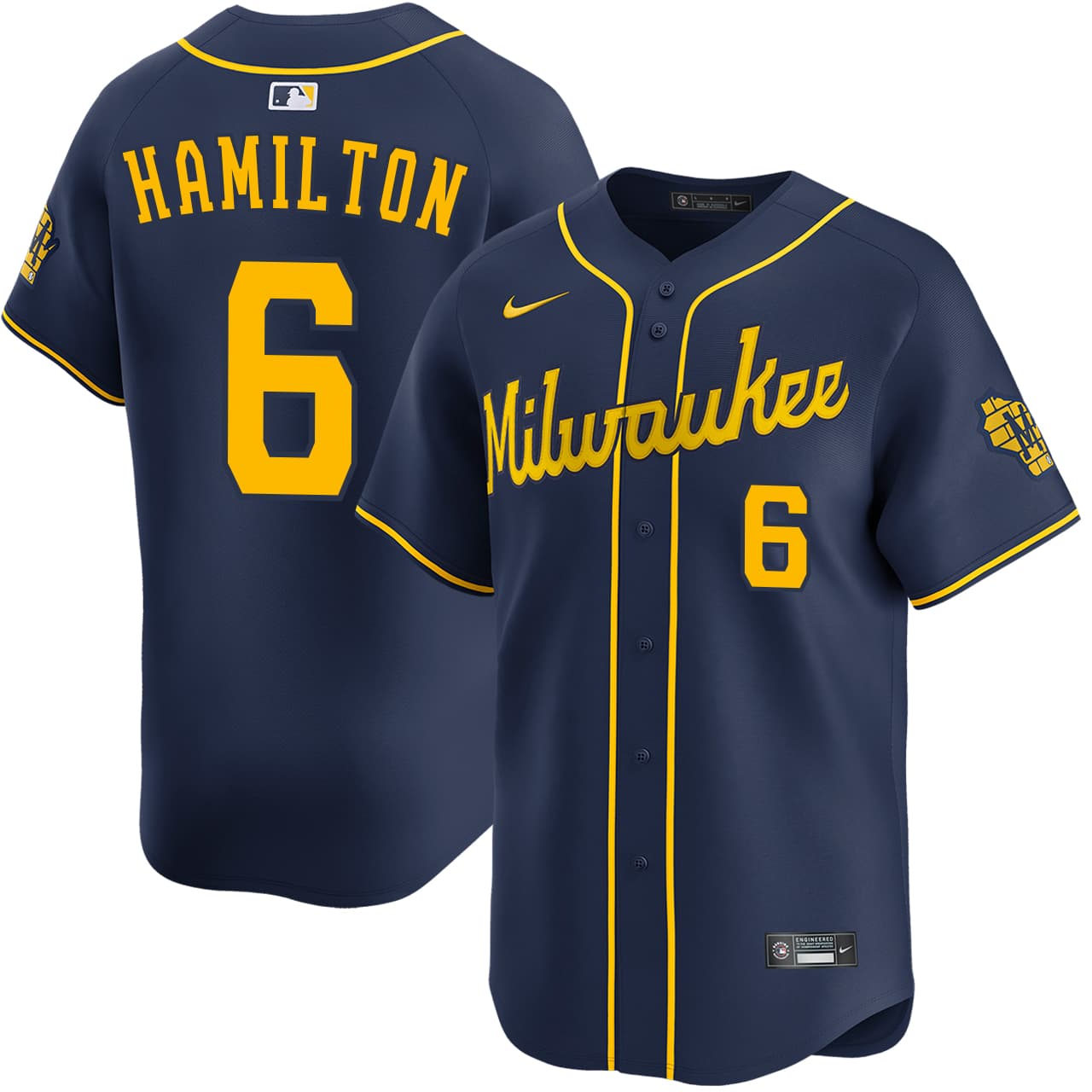 Men's Milwaukee Brewers NIKE® David Hamilton Alternate Navy Limited Jersey