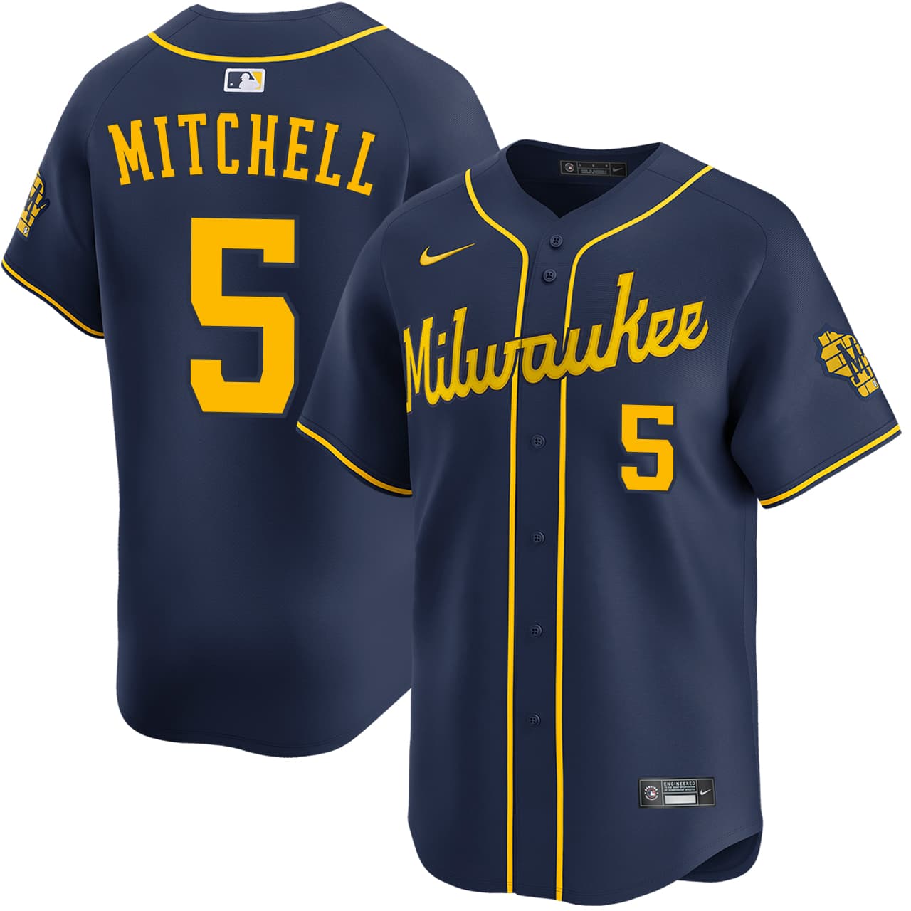 Men's Milwaukee Brewers NIKE® Garrett Mitchell Alternate Navy Limited Jersey
