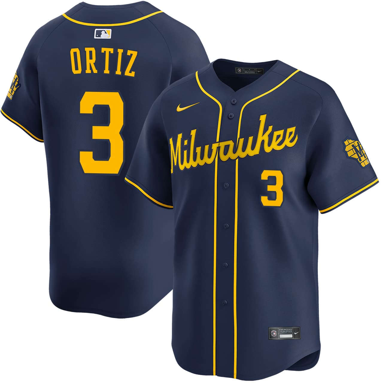 Men's Milwaukee Brewers NIKE® Joey Ortiz Alternate Navy Limited Jersey