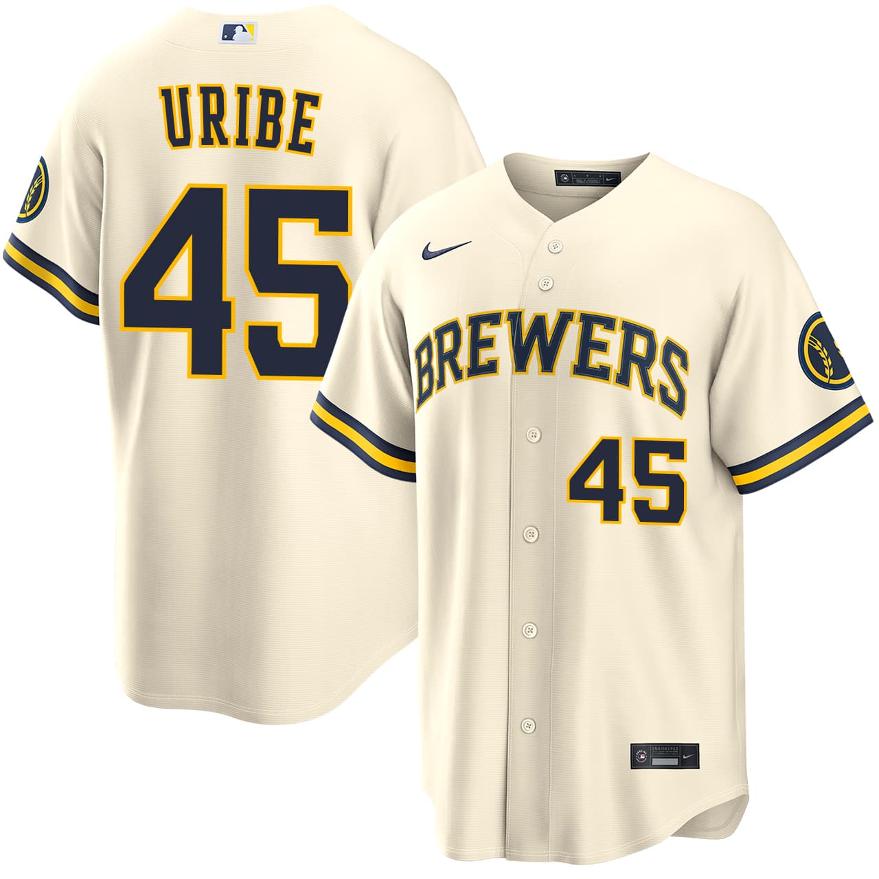 Men's Milwaukee Brewers NIKE® Abner Uribe Home Stadium Jersey
