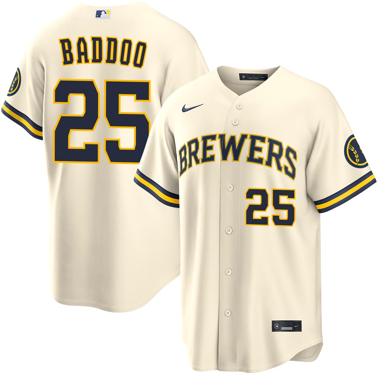 Men's Milwaukee Brewers NIKE® Akil Baddoo Home Stadium Jersey