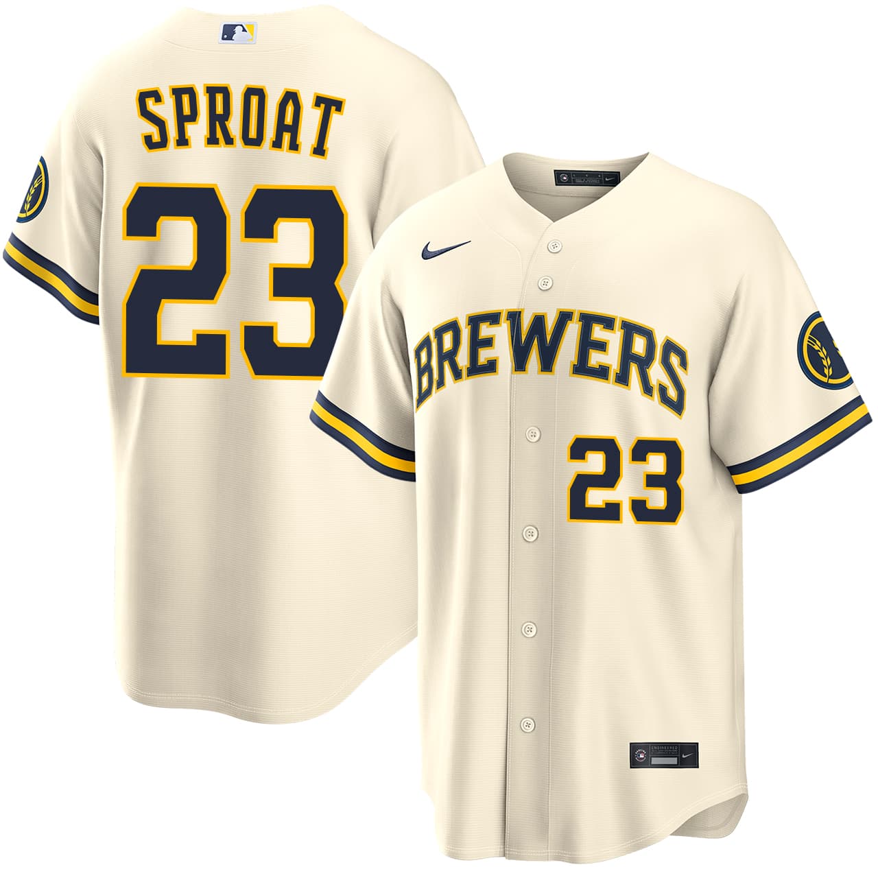 Men's Milwaukee Brewers NIKE® Brandon Sproat Home Stadium Jersey
