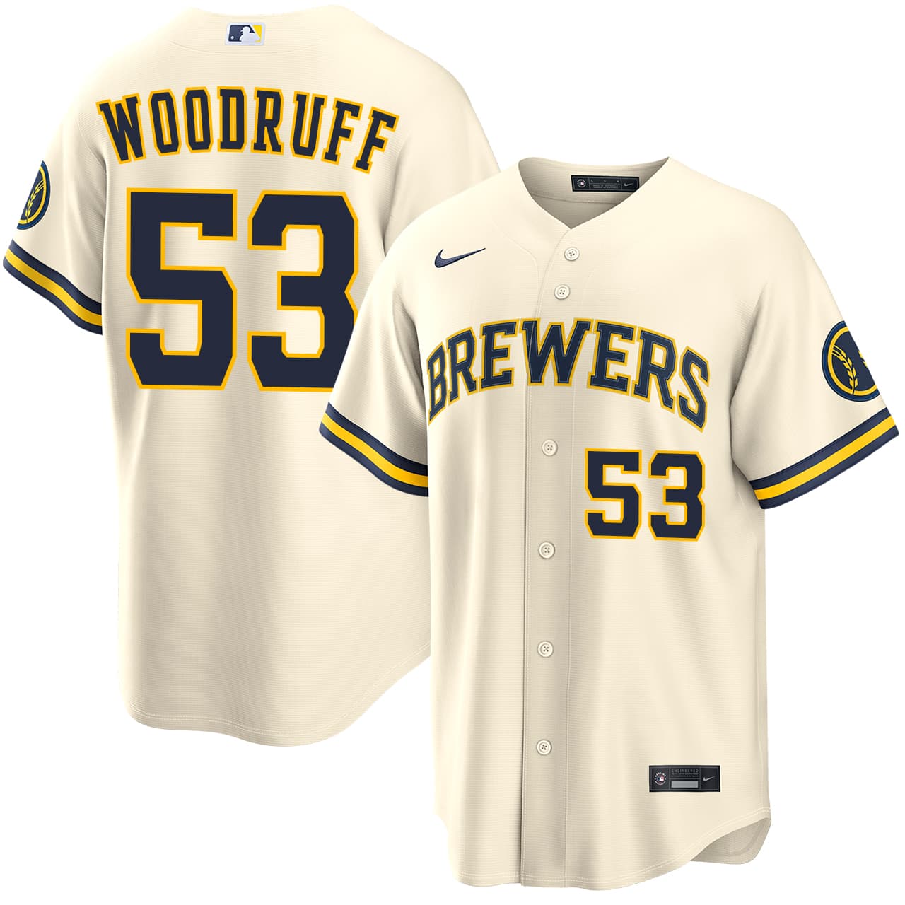 Men's Milwaukee Brewers NIKE® Brandon Woodruff Home Stadium Jersey
