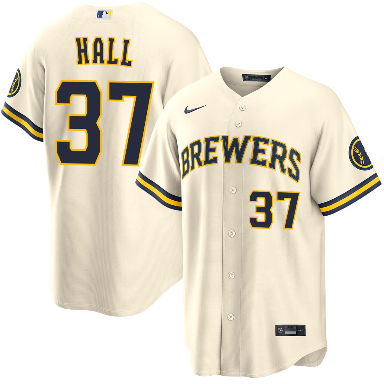 Men's Milwaukee Brewers NIKE® DL Hall Home Stadium Jersey