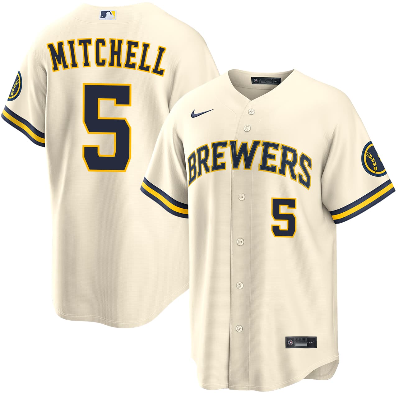Men's Milwaukee Brewers NIKE® Garrett Mitchell Home Stadium Jersey