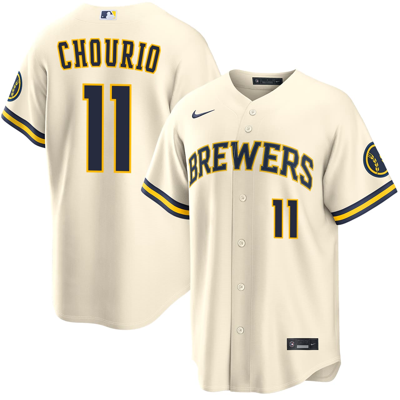 Men's Milwaukee Brewers NIKE® Jackson Chourio Home Stadium Jersey