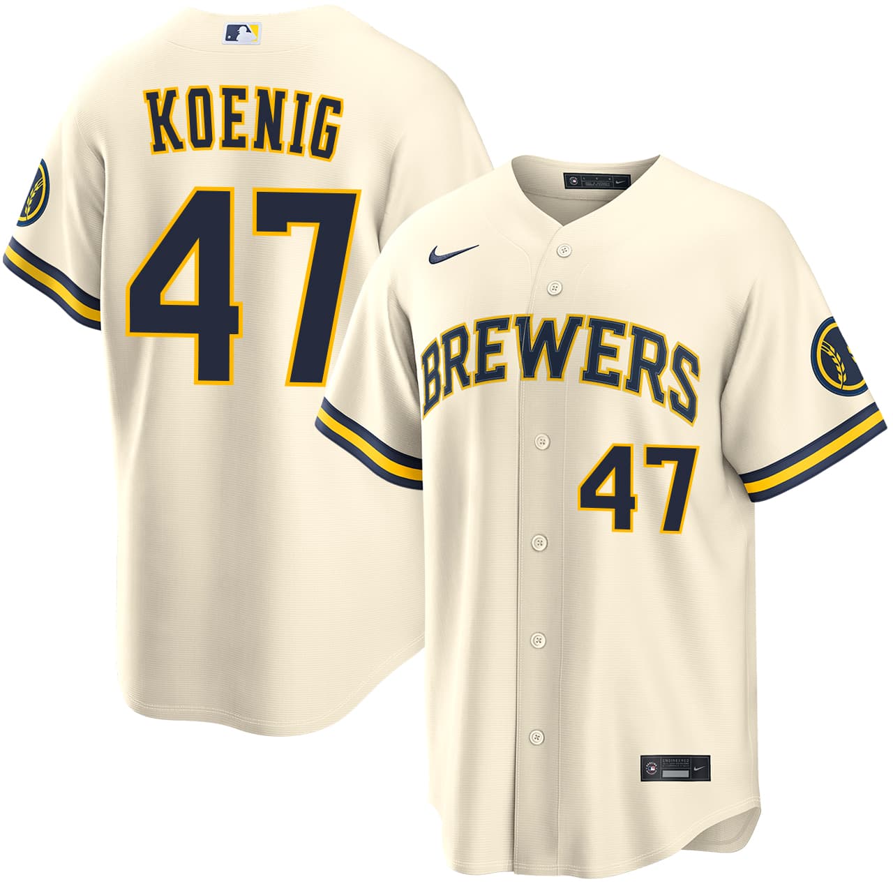 Men's Milwaukee Brewers NIKE® Jared Koenig Home Stadium Jersey