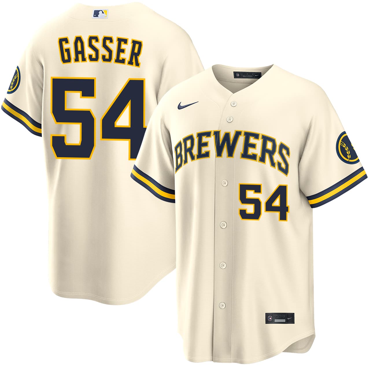 Men's Milwaukee Brewers NIKE® Robert Gasser Home Stadium Jersey
