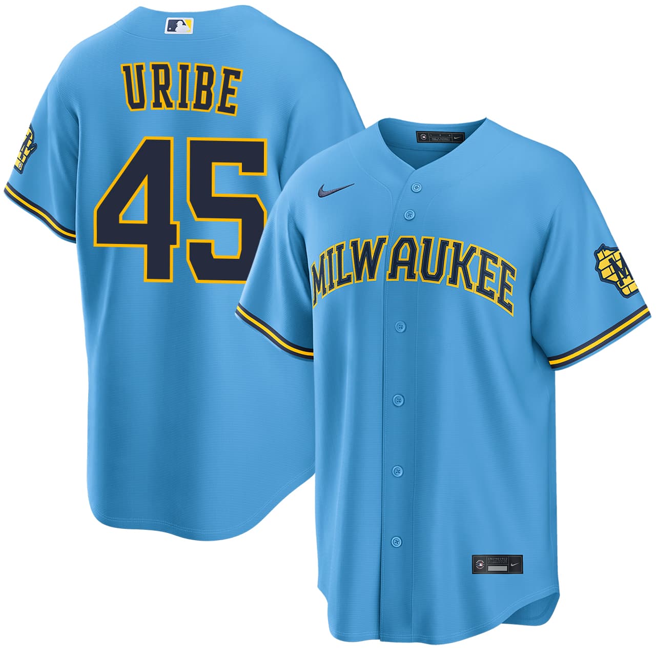 Men's Milwaukee Brewers NIKE® Abner Uribe Road Stadium Jersey