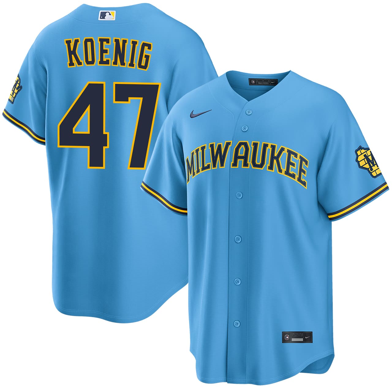 Men's Milwaukee Brewers NIKE® Jared Koenig Road Stadium Jersey