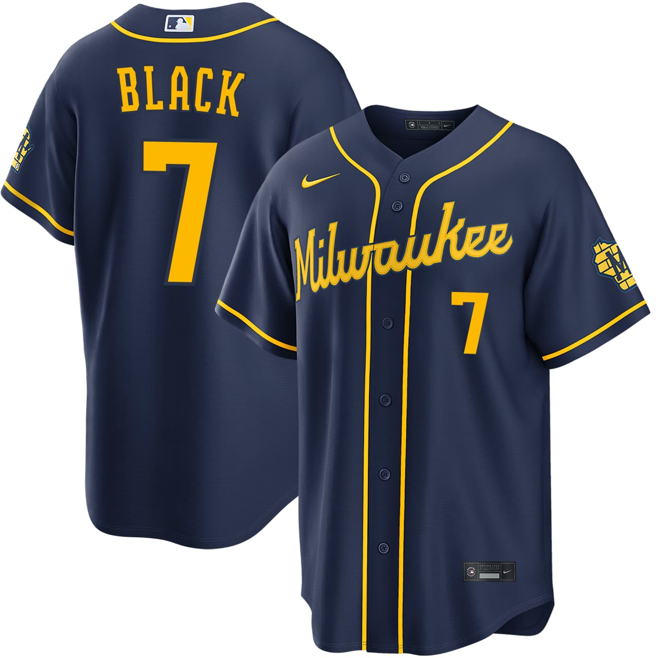 Men's Milwaukee Brewers NIKE® Tyler Black Alternate Navy Stadium Jersey