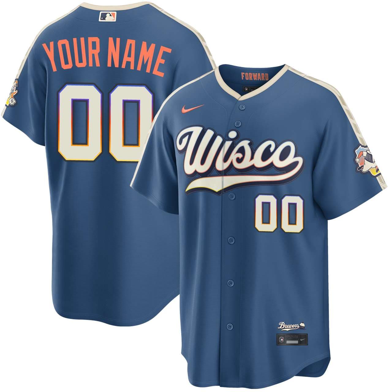 Men's Milwaukee Brewers NIKE® Personalized Mineral Blue 2026 City Connect Stadium Jersey