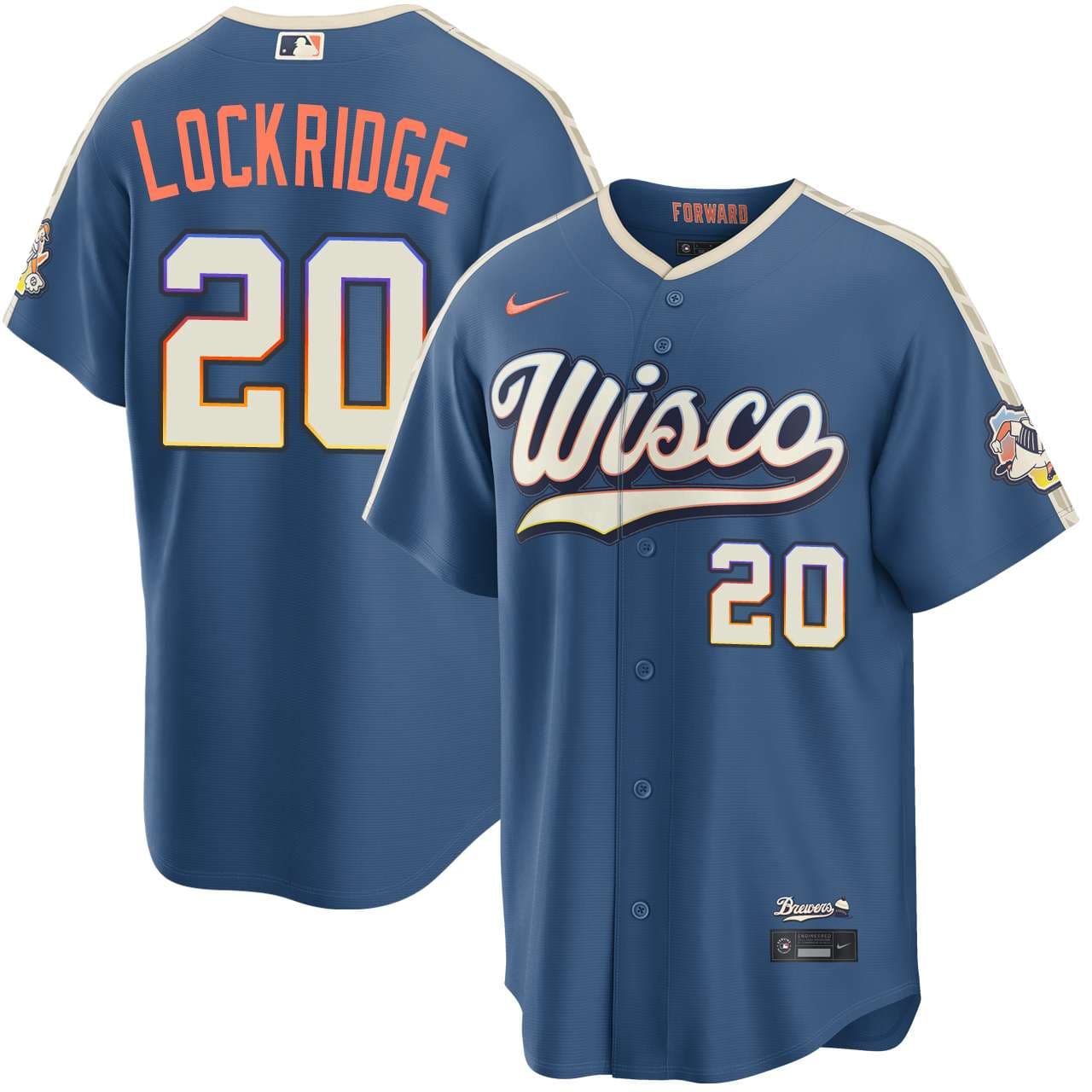 Men's Milwaukee Brewers NIKE® Brandon Lockridge Mineral Blue 2026 City Connect Stadium Jersey