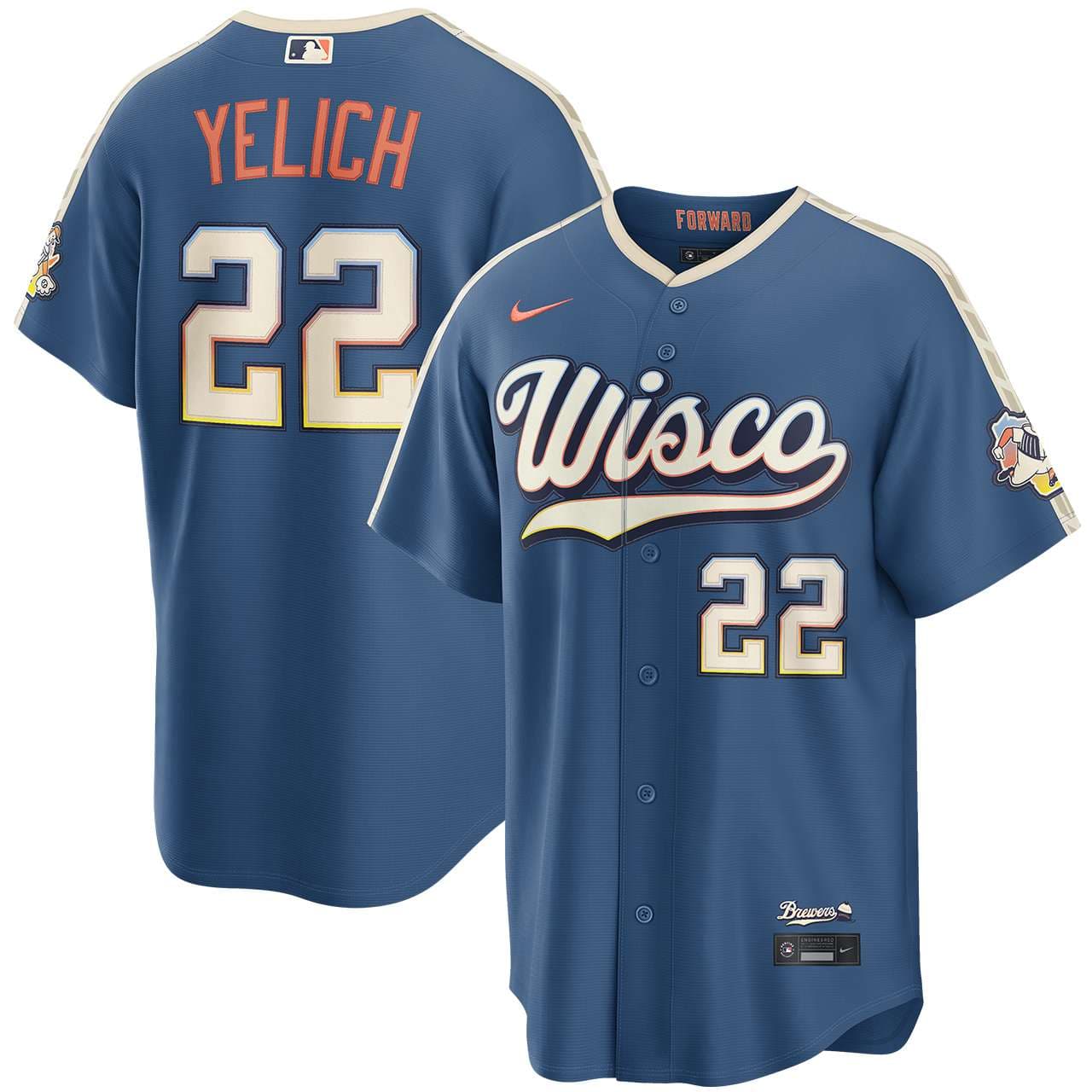 Men's Milwaukee Brewers NIKE® Christian Yelich Mineral Blue 2026 City Connect Stadium Jersey