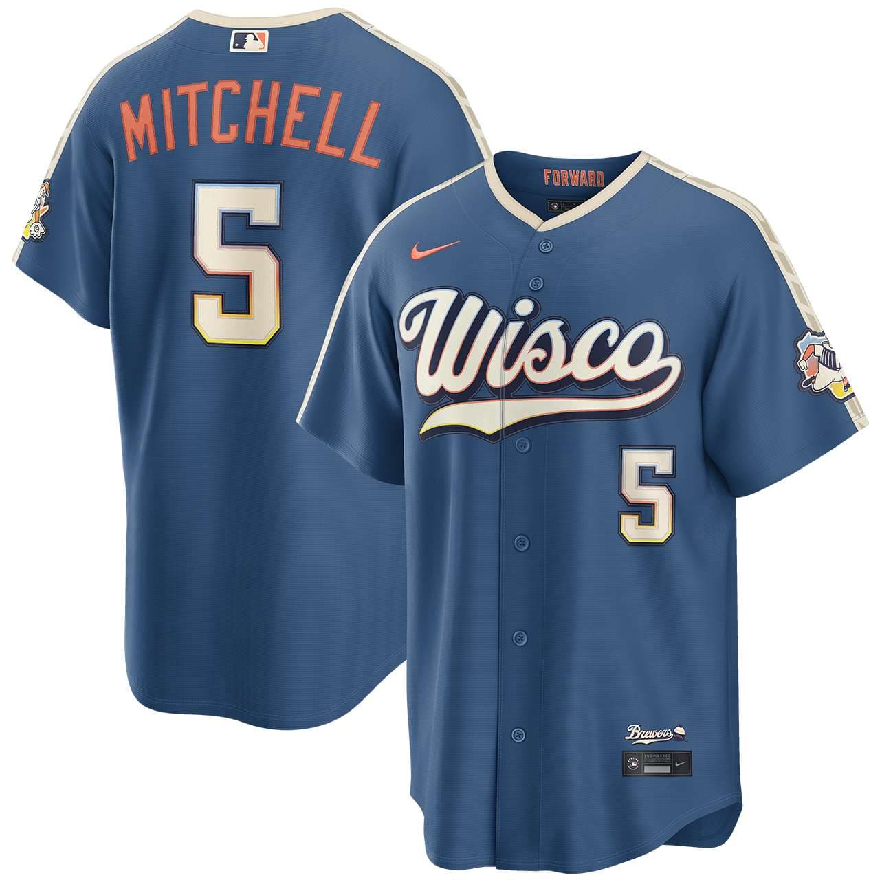 Men's Milwaukee Brewers NIKE® Garrett Mitchell Mineral Blue 2026 City Connect Stadium Jersey