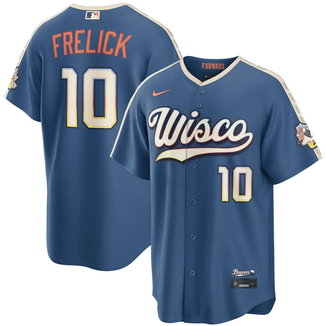 Men's Milwaukee Brewers NIKE® Sal Frelick Mineral Blue 2026 City Connect Stadium Jersey