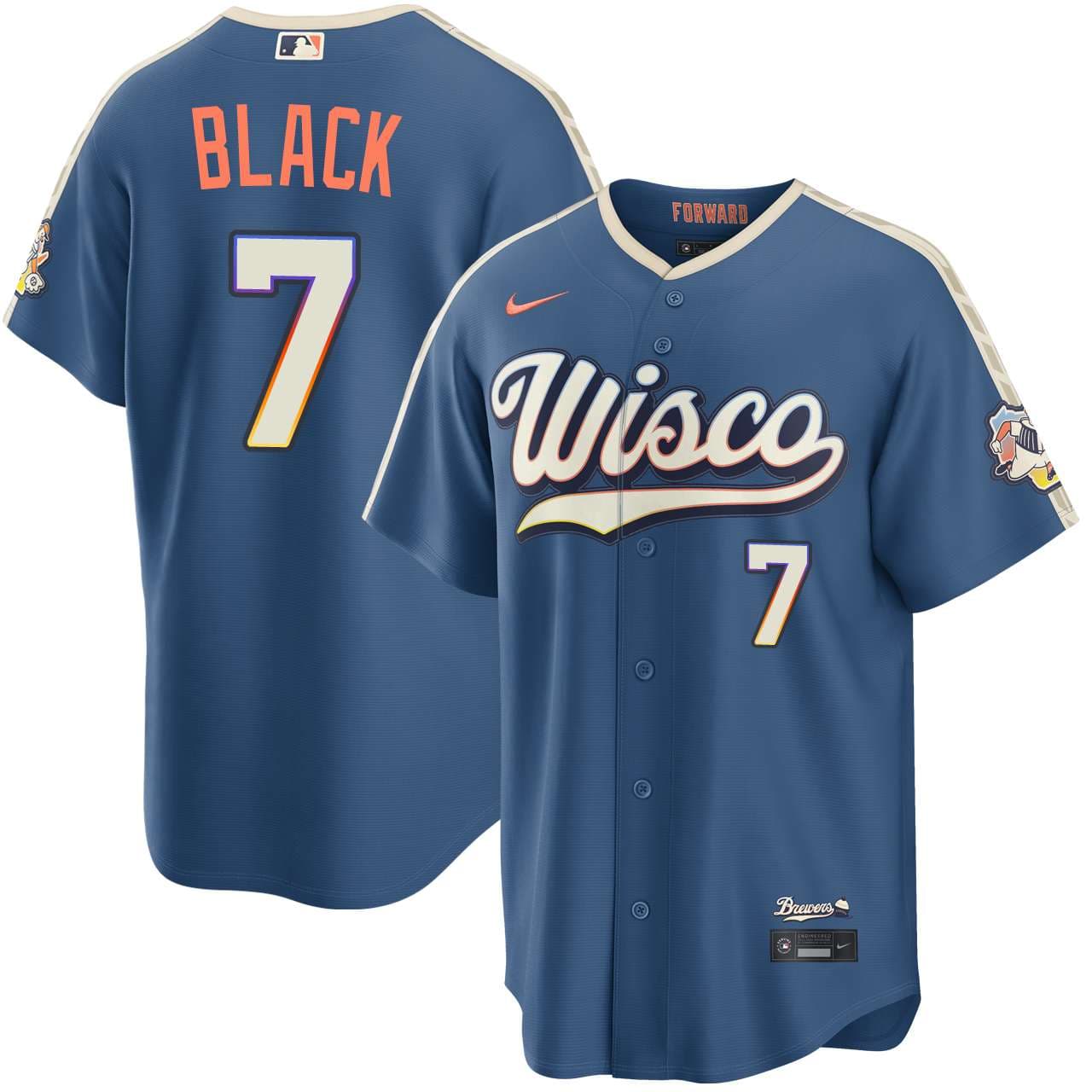 Men's Milwaukee Brewers NIKE® Tyler Black Mineral Blue 2026 City Connect Stadium Jersey