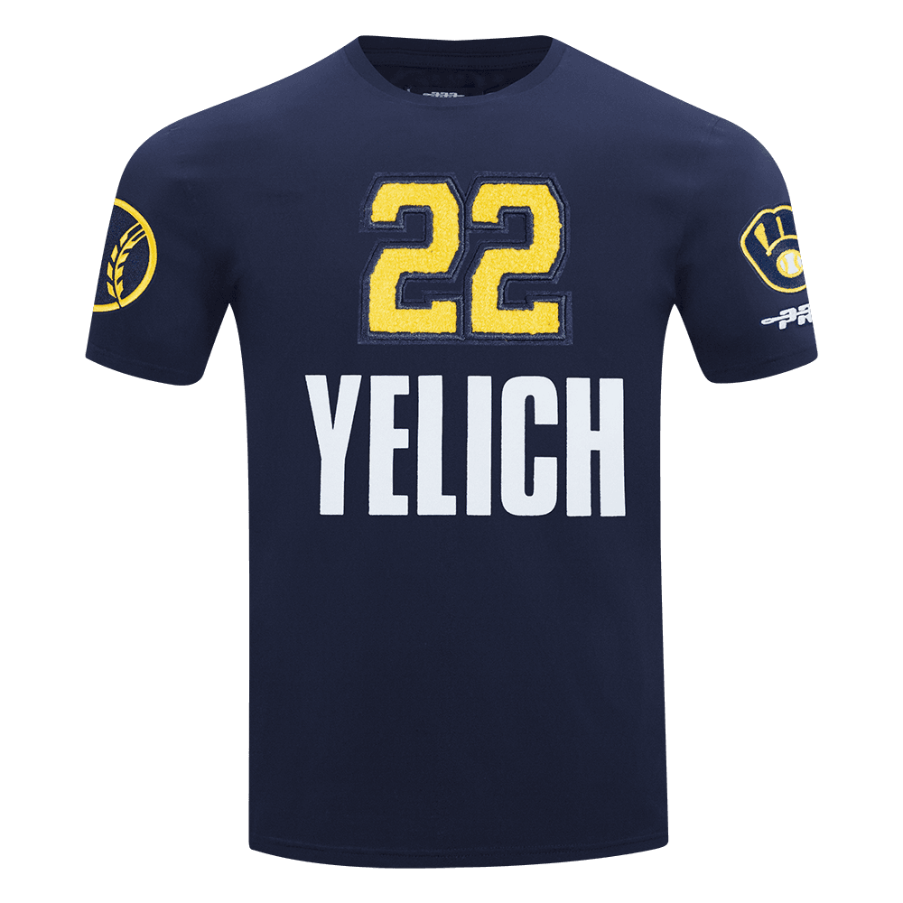 Men’s Milwaukee Brewers Midnight Navy Christian Yelich #22 Classic Single Jersey Top by Pro Standard®