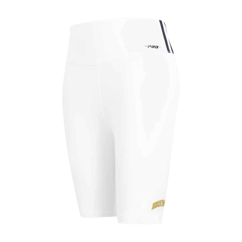 Women’s Milwaukee Brewers White Classic Cotton Bike Short by Pro Standard®