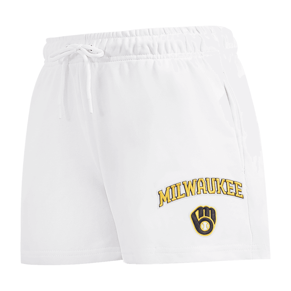 Women’s Milwaukee Brewers White Classic Fleece Short by Pro Standard®