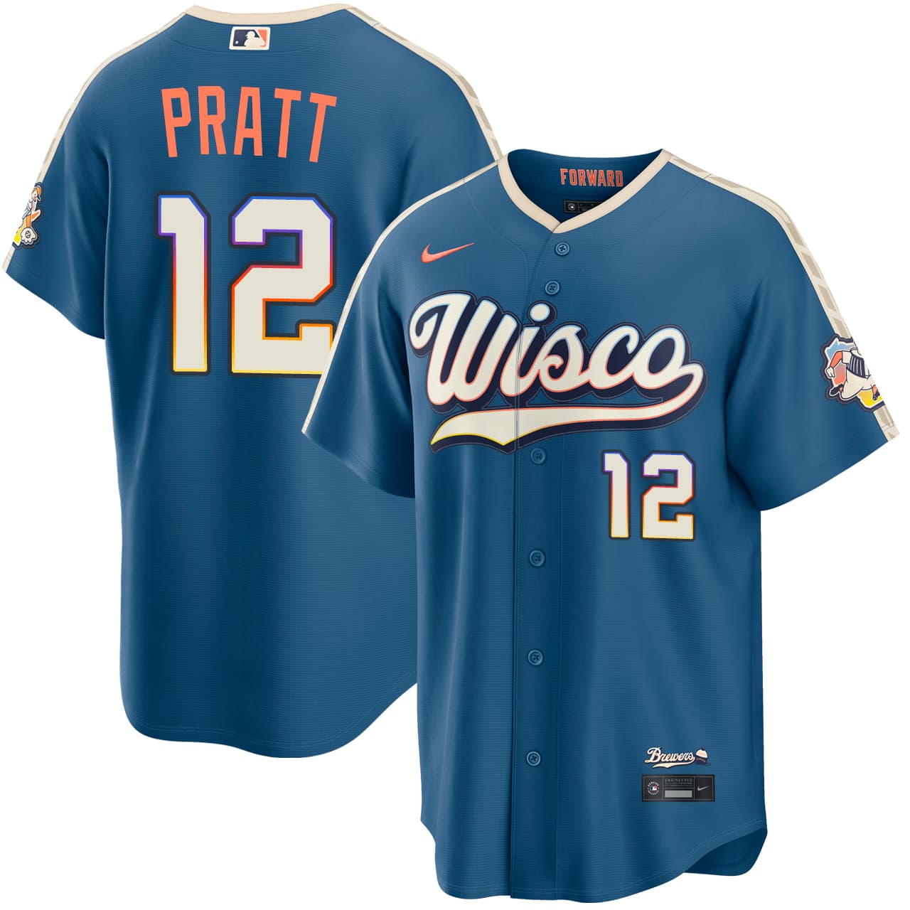 Men's Milwaukee Brewers NIKE® Cooper Pratt Mineral Blue 2026 City Connect Stadium Jersey