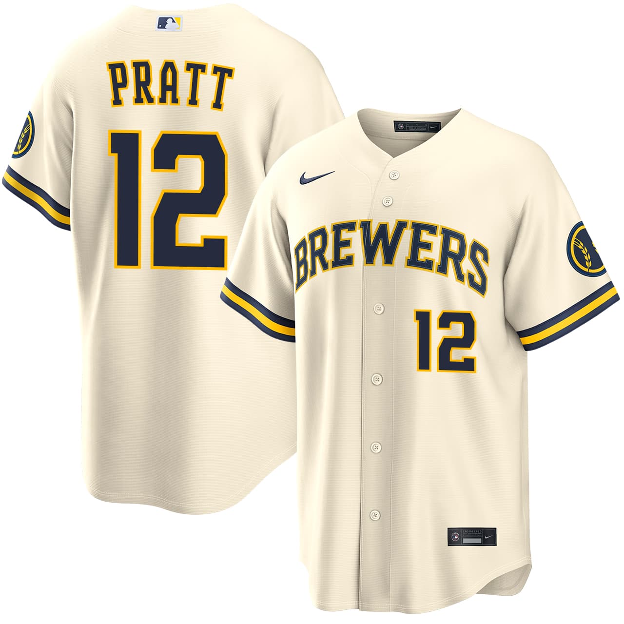 Men's Milwaukee Brewers NIKE® Cooper Pratt Home Stadium Jersey