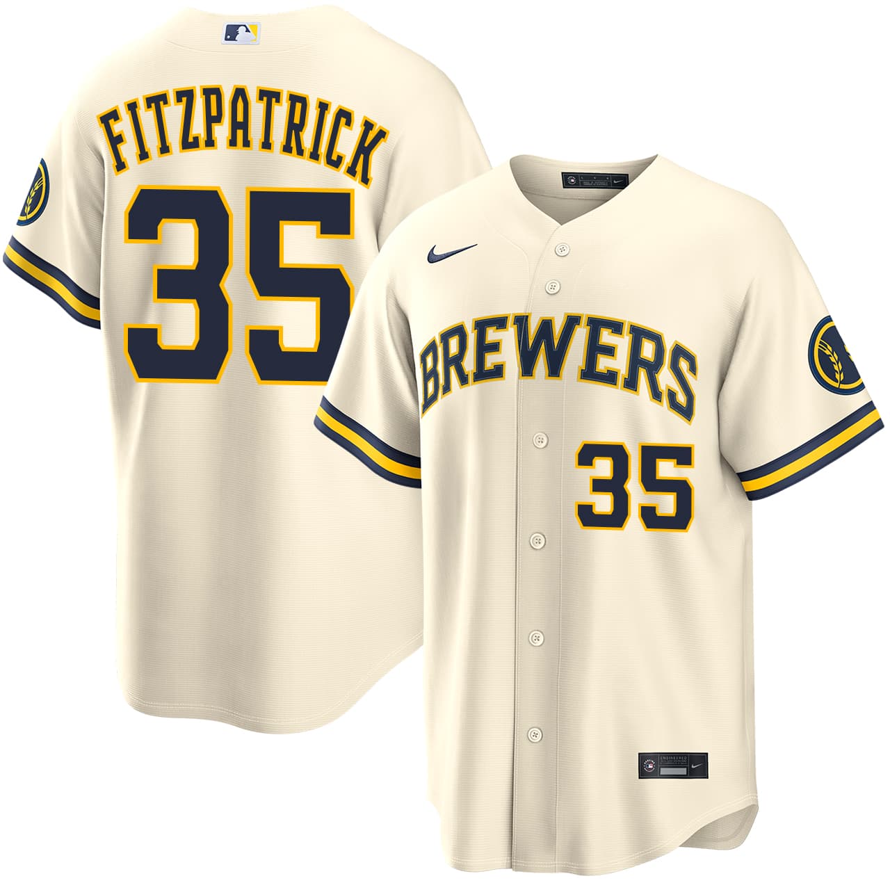 Men's Milwaukee Brewers NIKE® Brian Fitzpatrick Home Stadium Jersey