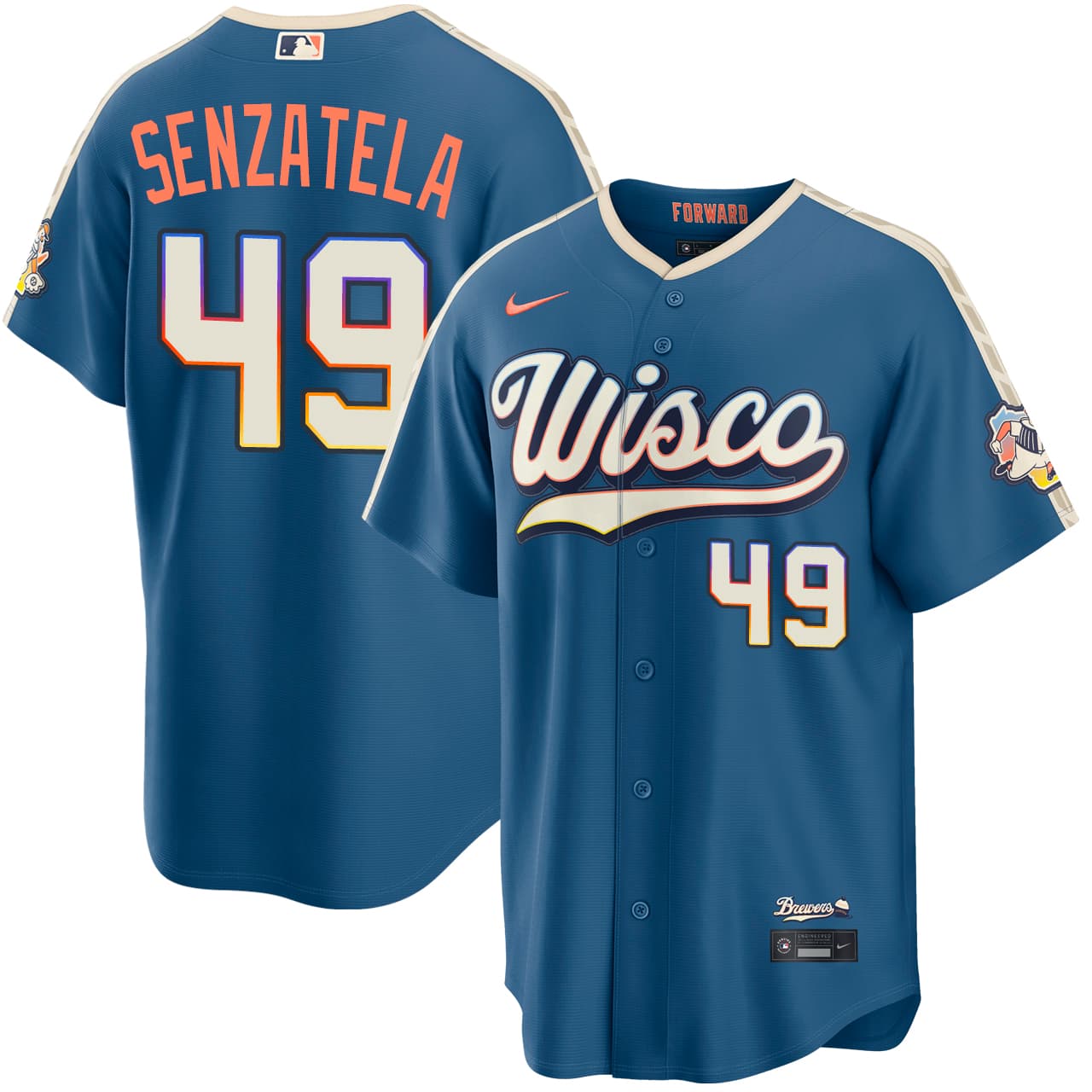 Men's Milwaukee Brewers NIKE® Antonio Senzatela Mineral Blue 2026 City Connect Stadium Jersey