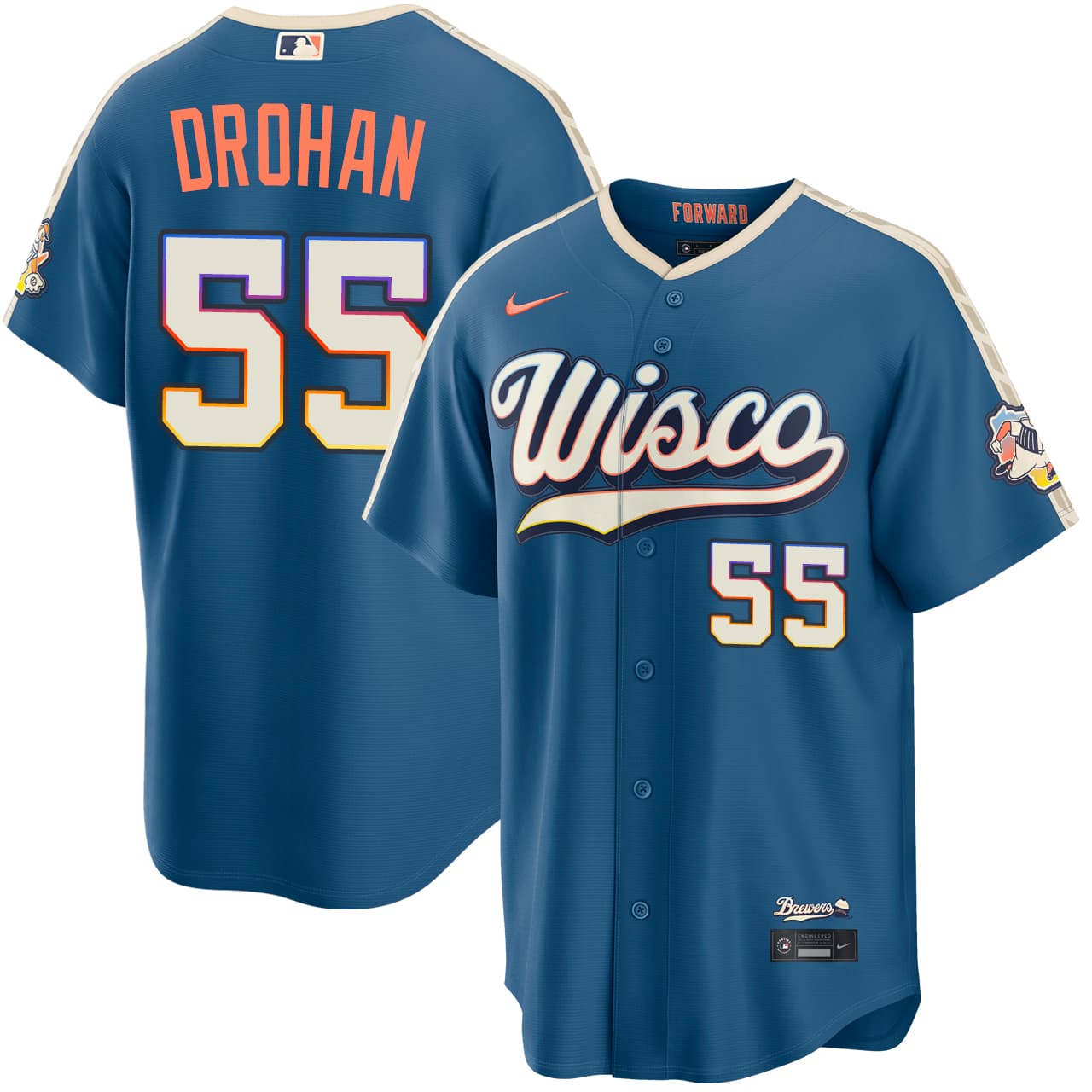 Men's Milwaukee Brewers NIKE® Shane Drohan Mineral Blue 2026 City Connect Stadium Jersey