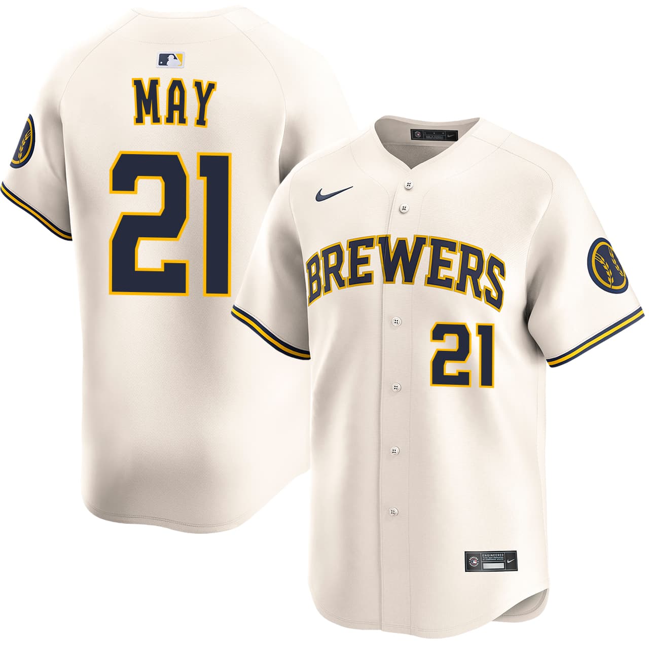 Men's Milwaukee Brewers NIKE® Dustin May Home Limited Jersey