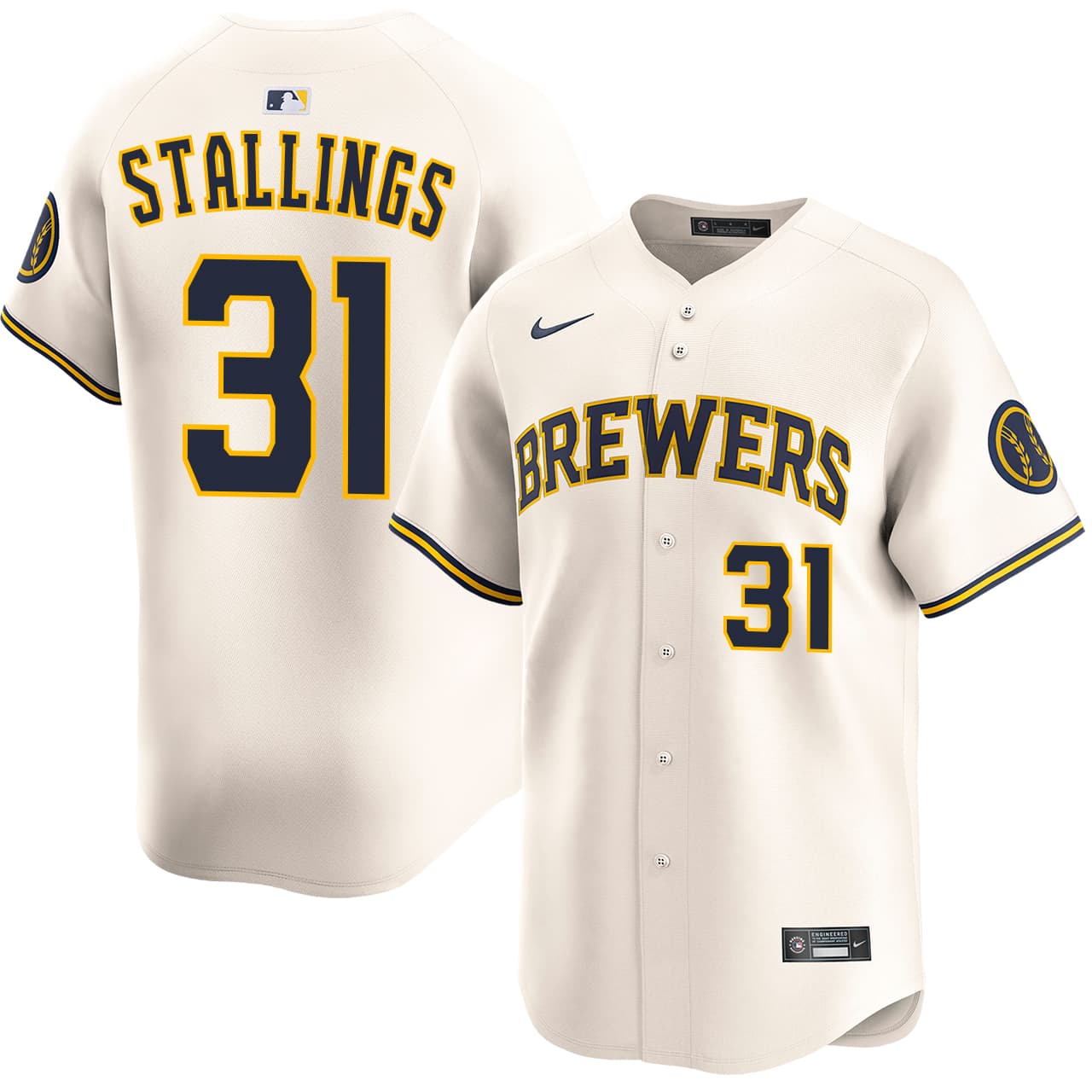Men's Milwaukee Brewers NIKE® Garrett Stallings Home Limited Jersey