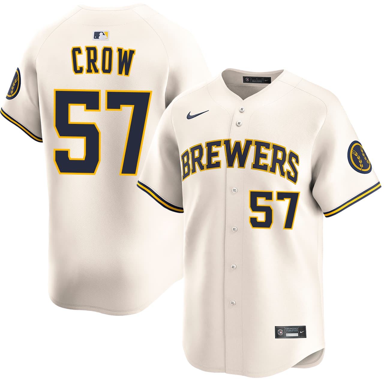 Men's Milwaukee Brewers NIKE® Coleman Crow Home Limited Jersey
