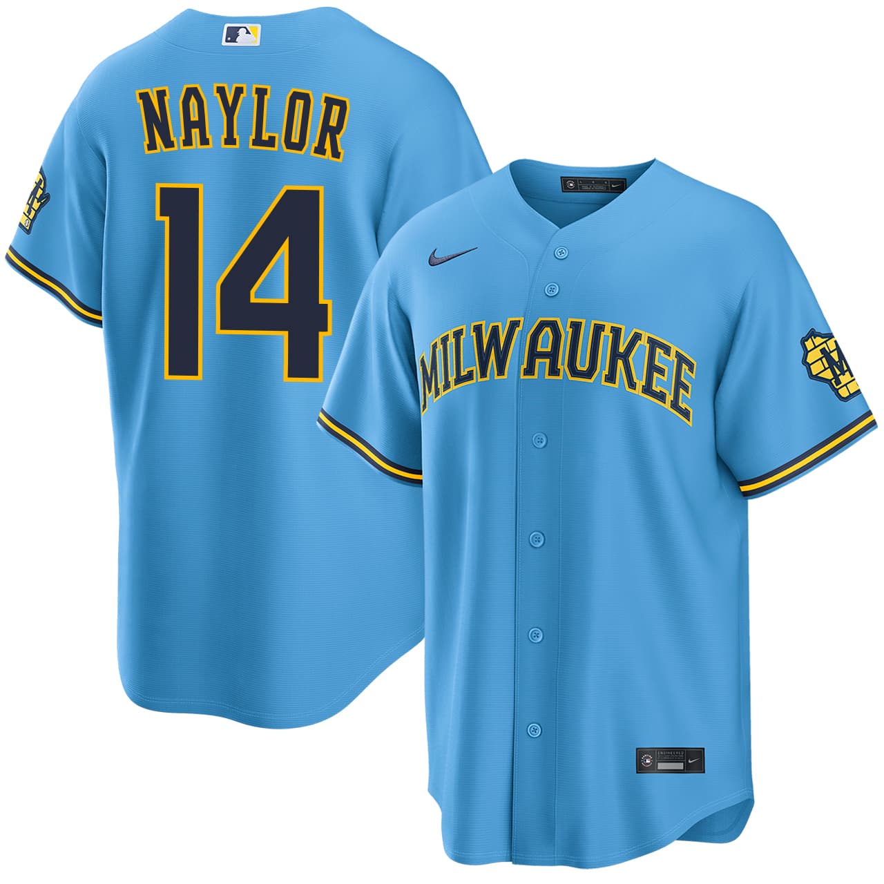 Men's Milwaukee Brewers NIKE® Bo Naylor Road Stadium Jersey