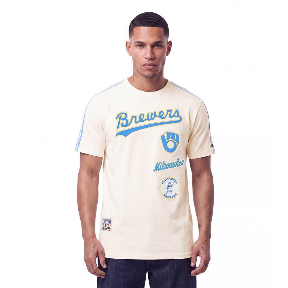 Men’s Milwaukee Brewers Eggshell and University Blue Retro Classics Top by Pro Standard®