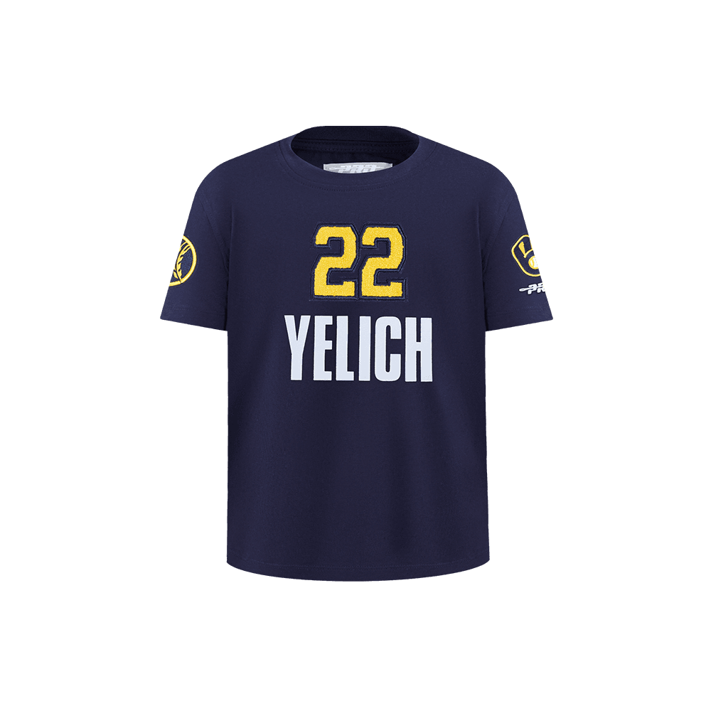 Boy’s Milwaukee Brewers Midnight Navy Christian Yelich #22 Classic Player Name And Number Little Short Sleeve Tee by Pro Standard®