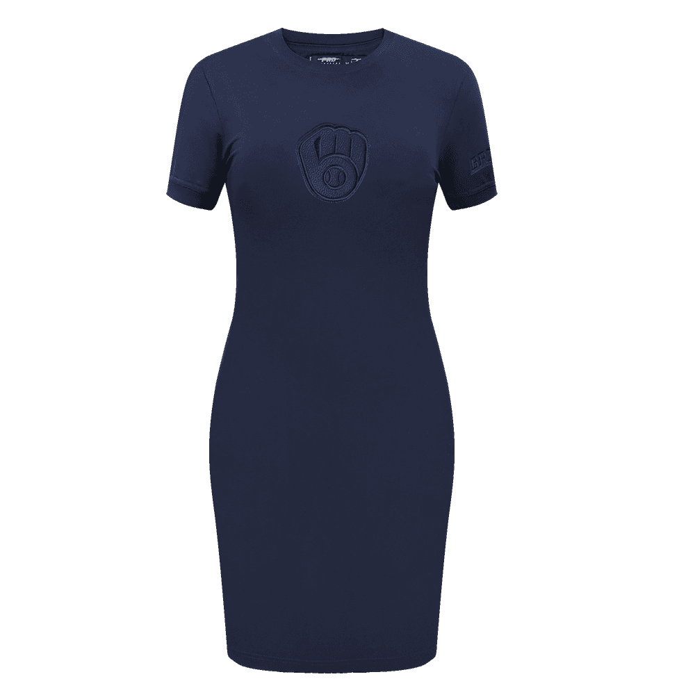 Women’s Milwaukee Brewers Midnight Navy Triple Tonal Bodycon Dress by Pro Standard®