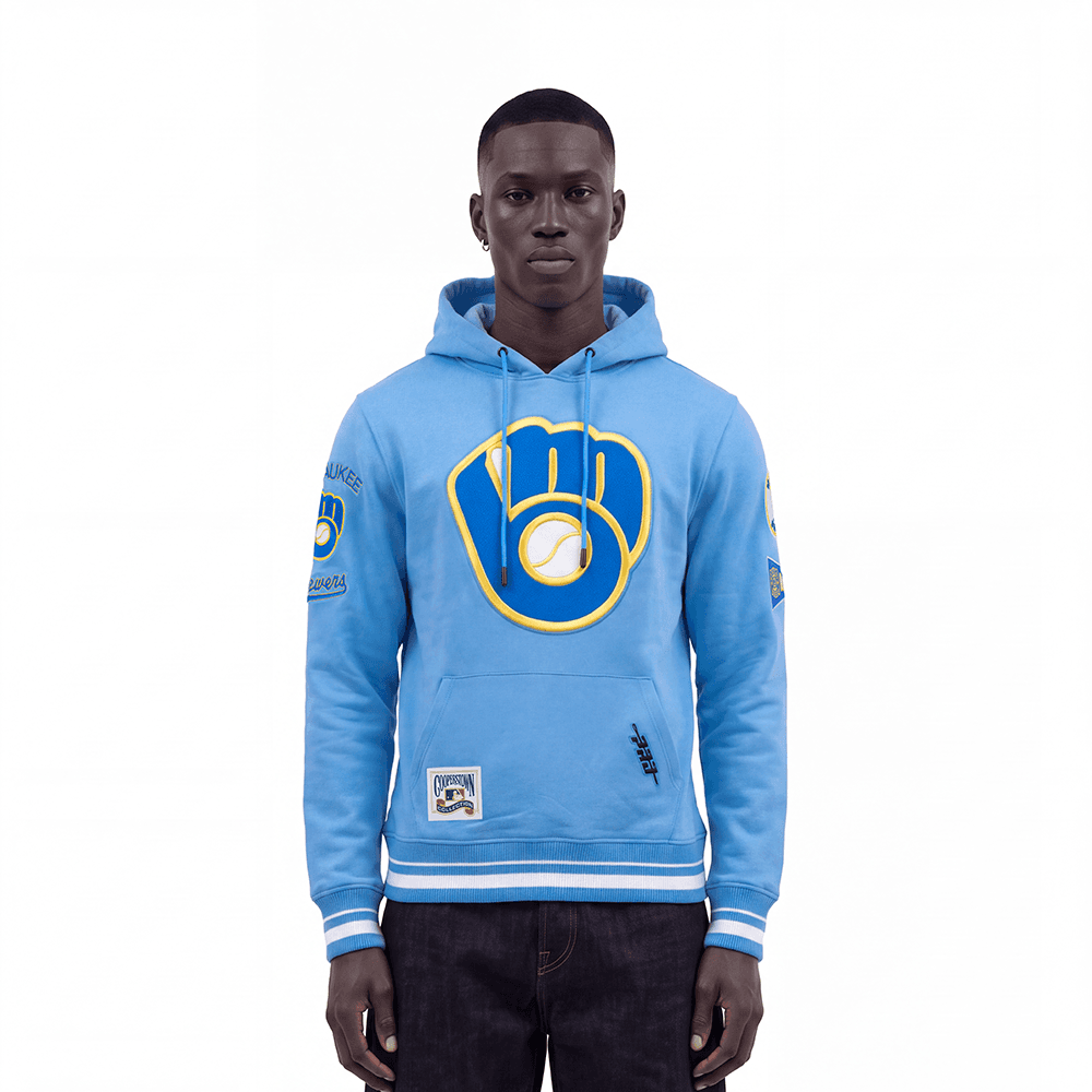 Men’s Milwaukee Brewers University Blue Retro Classics Sweatshirt by Pro Standard®